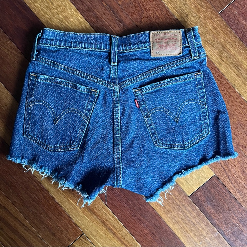 LEVI’S PREMIUM 501 CUT OFF SHORTS DENIM BUTTON FLY